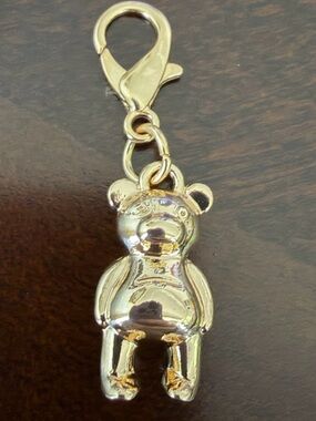 Coach Gold Teddy Bear Charm Clip-On
